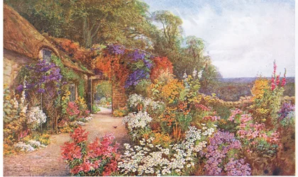 Een oude tuin, uit The Gardens of England: In the Southern and Western Counties gepubliceerd door The Studio, 1907